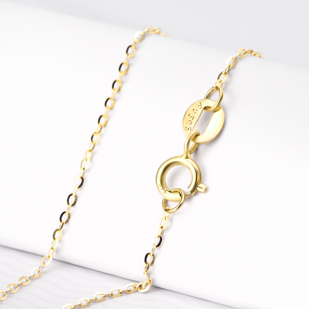 14K Yellow Gold Extender Circular Pearl Strand Necklace For Women-4