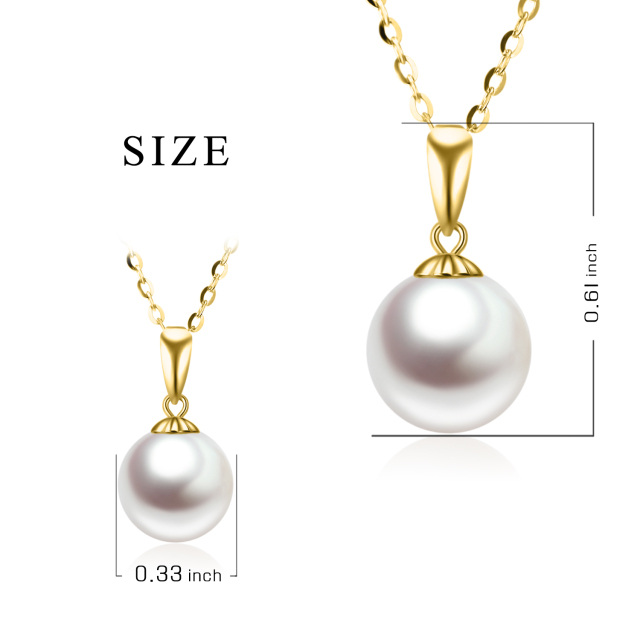 Collana di perle a forma circolare in oro 14K 18'' +1'' +1'' Extender Inches-6