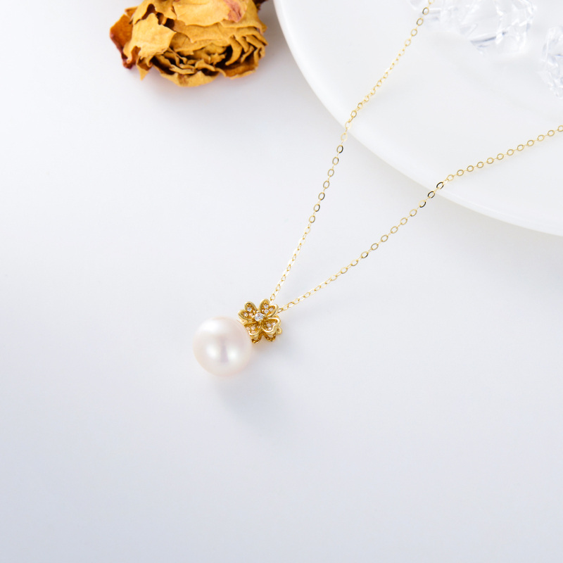 10K Gold 16 ''1'' 1 ''Extender Inches Pearl Strand Necklace-3