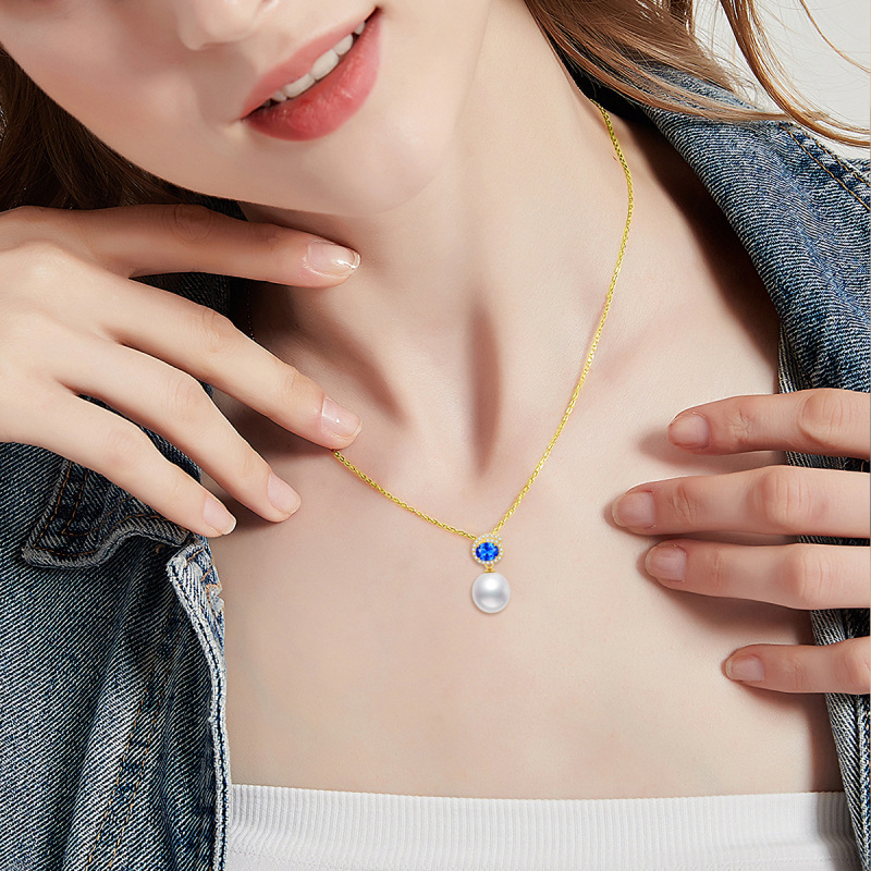 10K Gold 16 ''1'' 1 ''Extender Inches Pearl Strand Necklace-2