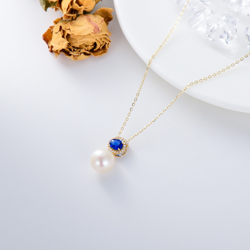 10K Gold 16 ''1'' 1 ''Extender Inches Pearl Strand Necklace-3