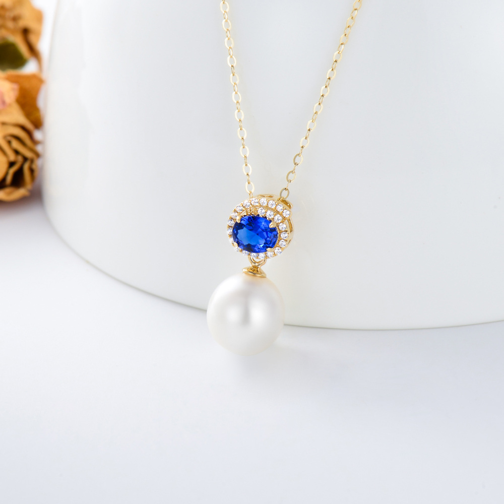 10K Gold 16 ''1'' 1 ''Extender Inches Pearl Strand Necklace-4