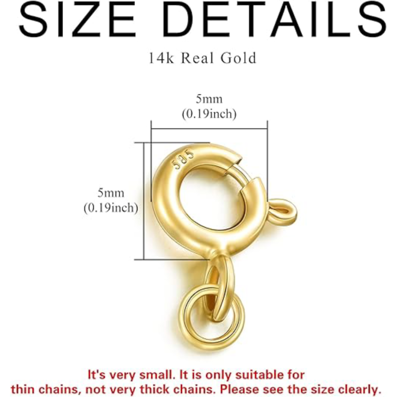 10K Gold 1Mm Box Chain 1Inch Extender Chain-3