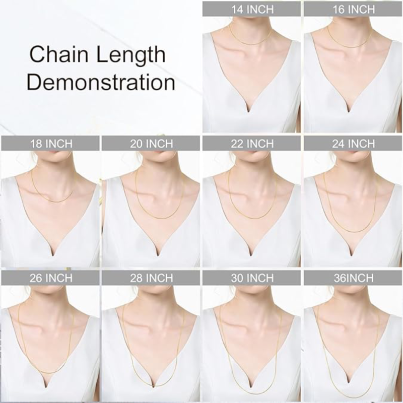 10K Gold 1mm Box Chain Necklace-5