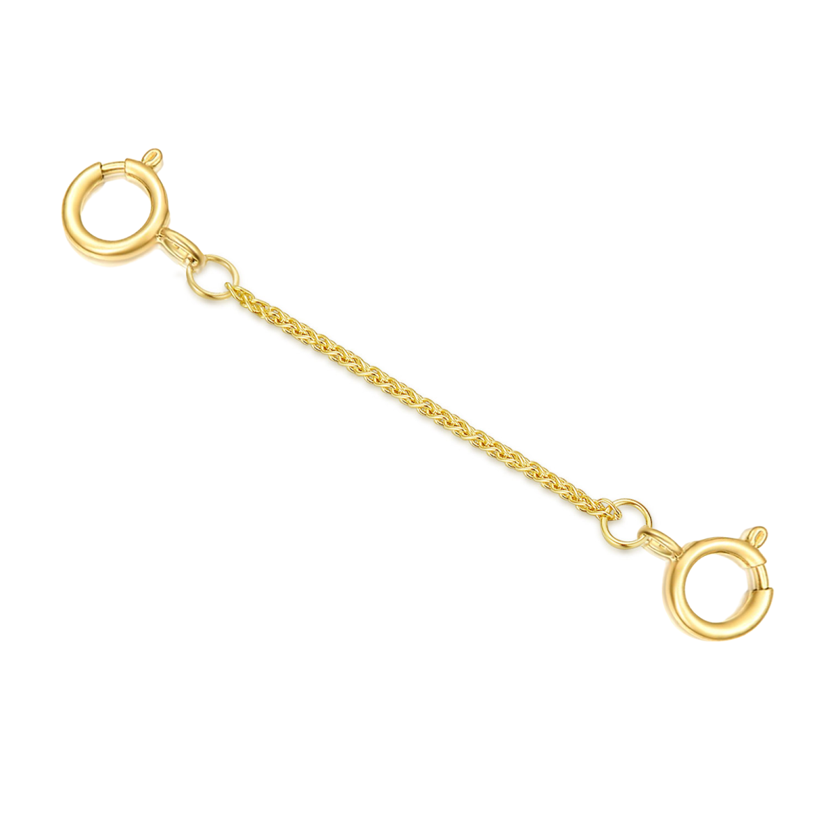 14K Gold 1Mm Round Chopin Chain Extender Chain 1Inch For Women-1