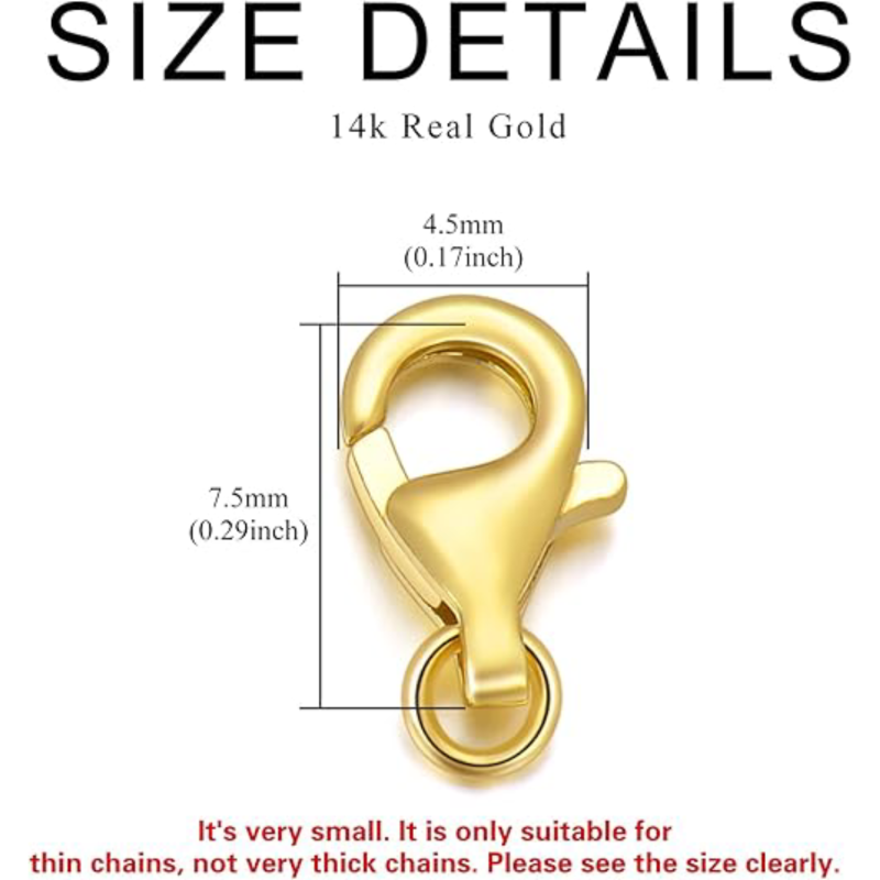 10K Gold 1Inch O-Shaped Chain Calendering With Lobster Clasp Magnet Extension Chain-5