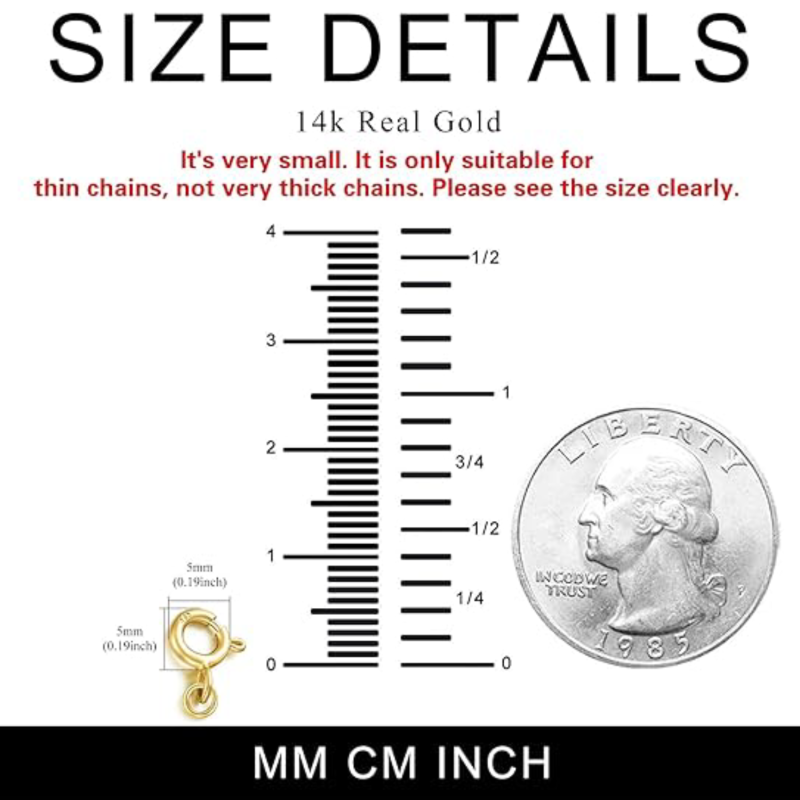 10k ouro 1.1mm 1 polegada calandragem de corrente em forma de o com corrente extensora de ímã de fivela de mola-4