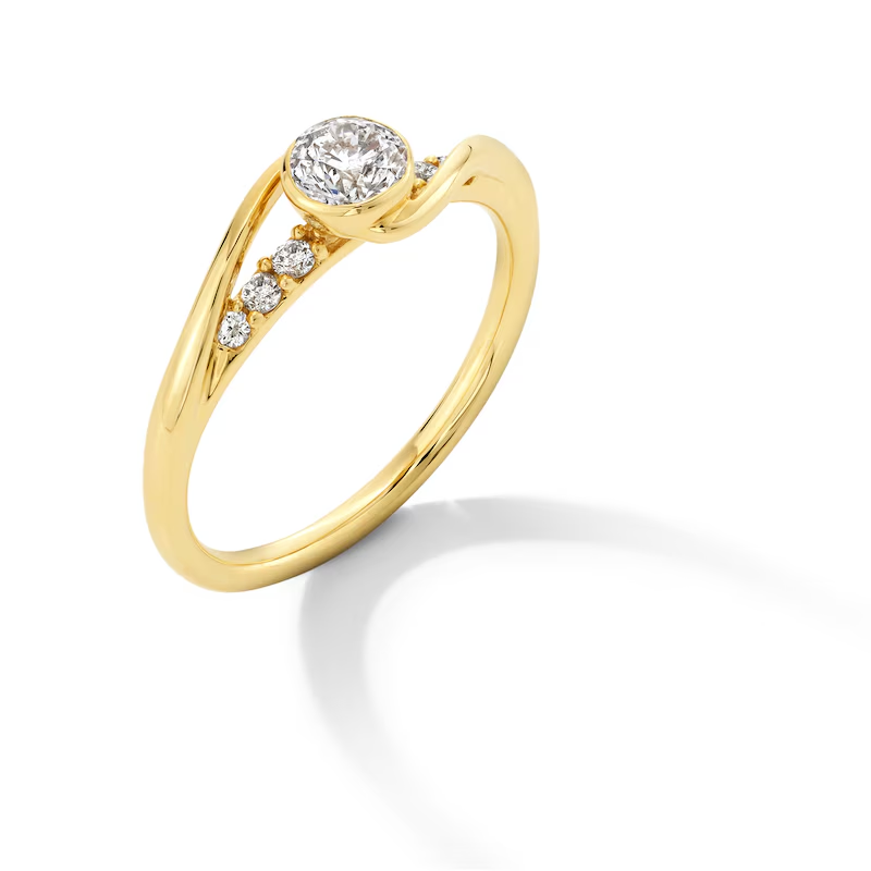 10K Gold 1 to 3.5 CT.T.W. Round Lab Created Diamond Custom Engagement Ring D Color VVS1 Clarity 3EX IGI Certified-3