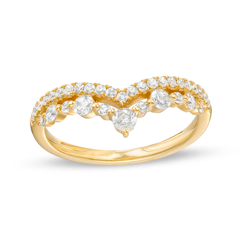 14K Gold Round Cut … - image