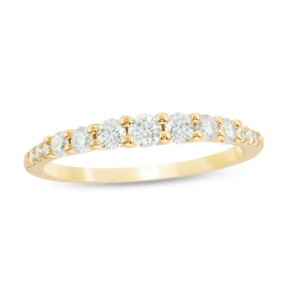 10K Gold 1/2 CT Diamond Custom Graduated Anniversary Band-6