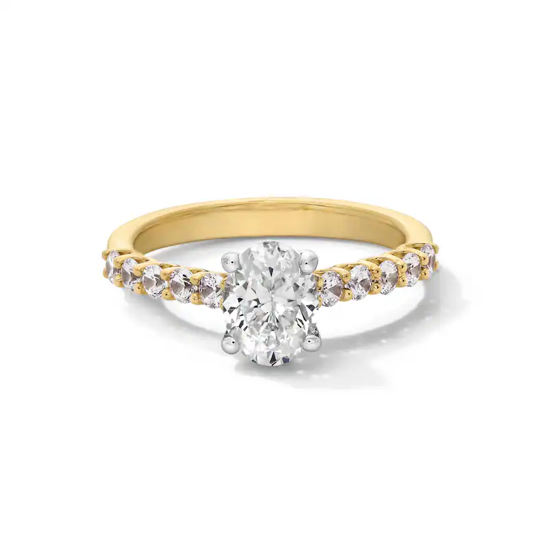 10K Gold 1 to 3.5 CT.T.W. Oval Lab Created Diamond Engagement Ring D VVS1 Clarity 3EX IGI Certified-1