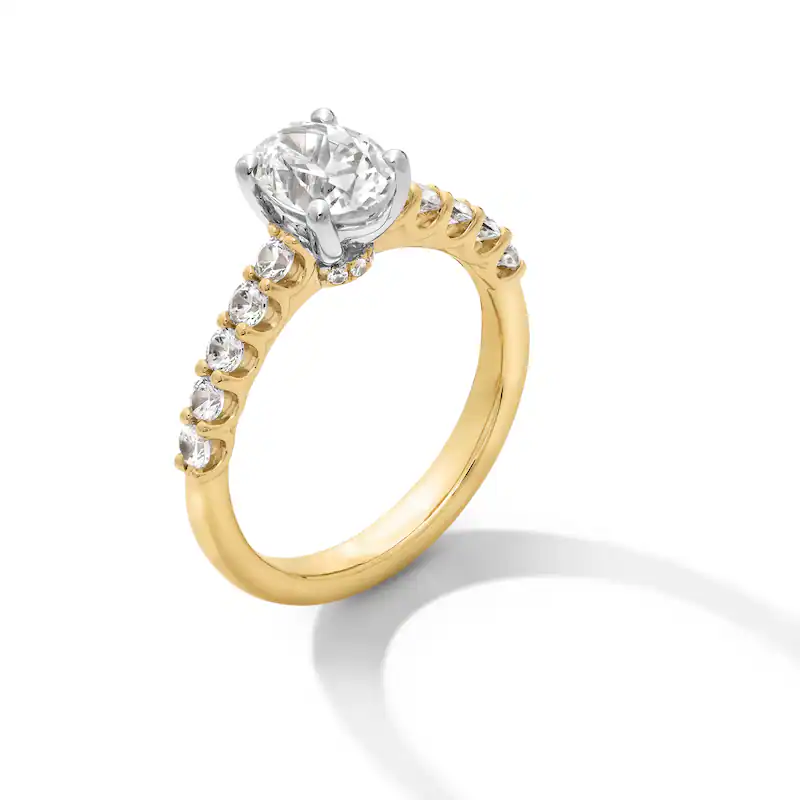 Anel de noivado oval com diamante criado em laboratório, ouro branco 10K, 1 a 3,5 CT.T.W., pureza VVS1, certificado IGI 3EX-3