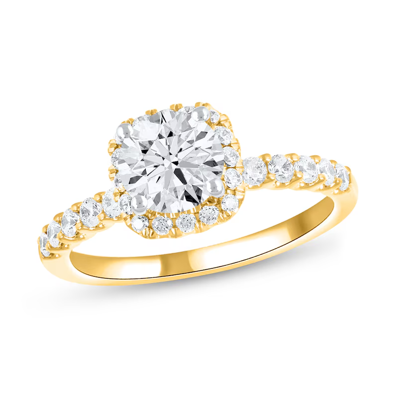 Anel de noivado em ouro de 18 quilates, 1 a 3,5 CT.T.W., com diamante redondo criado em laboratório, D VVS1-VS1, clareza 3EX, certificado IGI-1