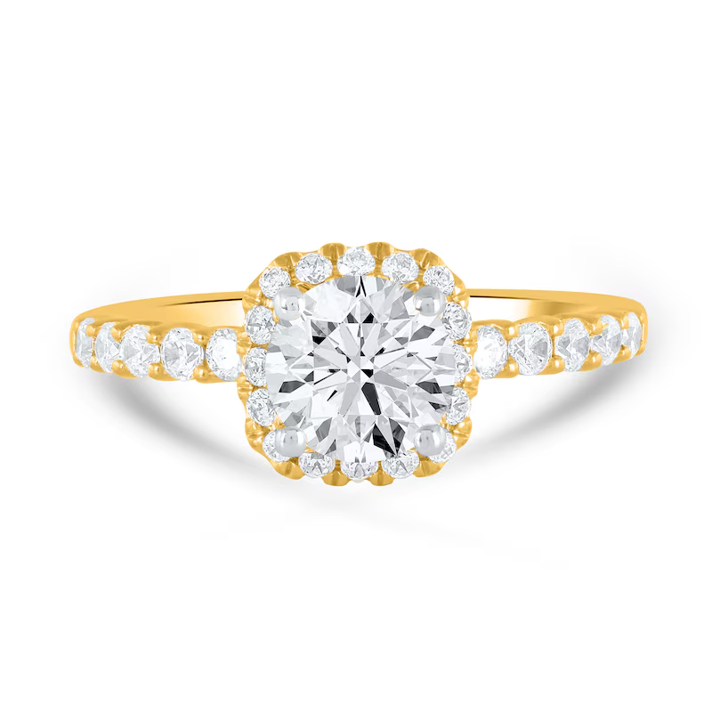 14K Gold 1 to 3.5 CT.T.W. Round Lab Created Diamond Engagement Ring D VVS1-VS1 Clarity 3EX IGI Certified-4