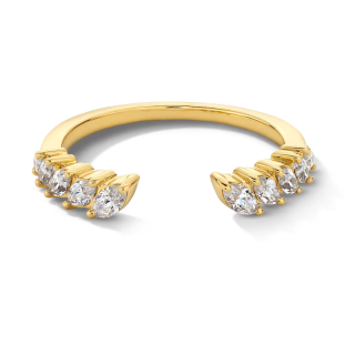 10K Gold 1/2 CT Marquise-Cut Diamond Tilted Open Shank Custom Stackable Anniversary Band-41