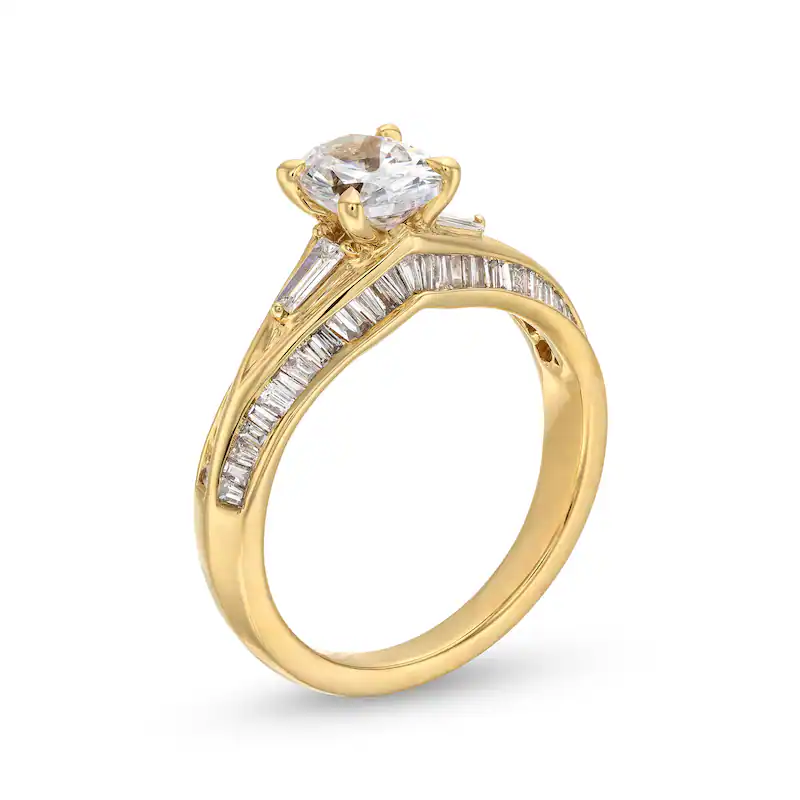 10K Gold 1 to 3.5 CT.T.W. Oval Baguette Diamond Custom Engagement Band D VVS1 3EX IGI Certified-3