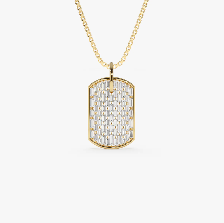 Zawieszka z brylantami bagietkowymi 14K złota o masie 1,25 CT-1