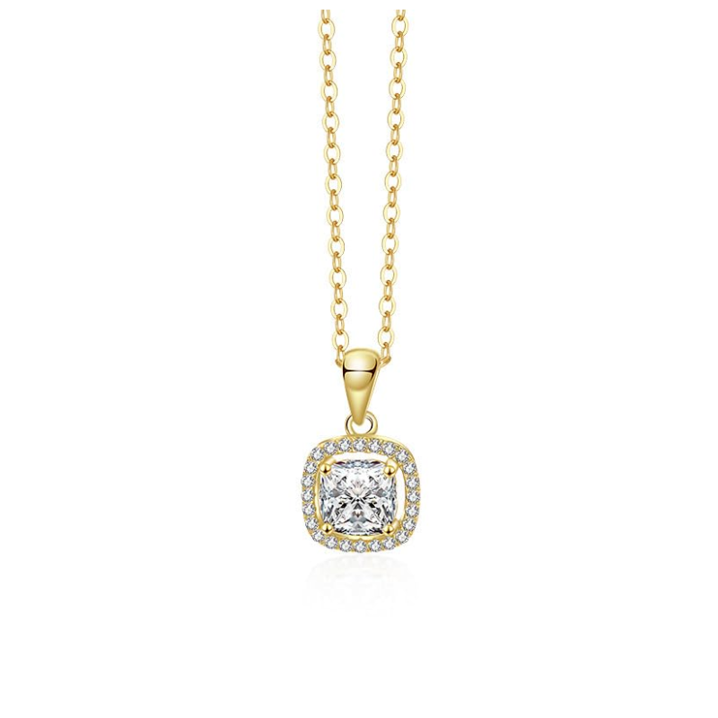 10K Gold 1.25CT Lab Created Diamond Pendant Necklace-15