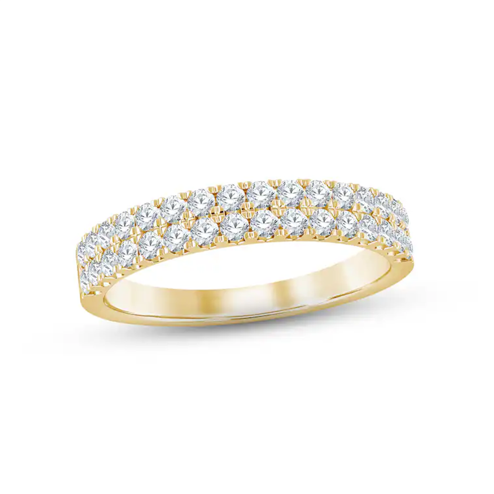Anillo de bodas personalizado de oro de 18 quilates con diamante redondo creado en laboratorio de 0,5 quilates, color D, claridad VVS1-VS1, 3EX-1