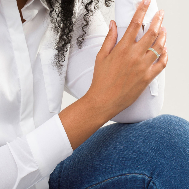 10K White Gold 0.5 CT. T.W. Round Lab Created Diamond Custom Wedding Ring D Color VVS1-VS1 Clarity 3EX-4