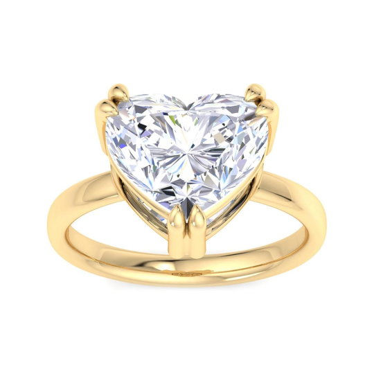 10K gouden 2ct Lab Created Diamond Heart Ring