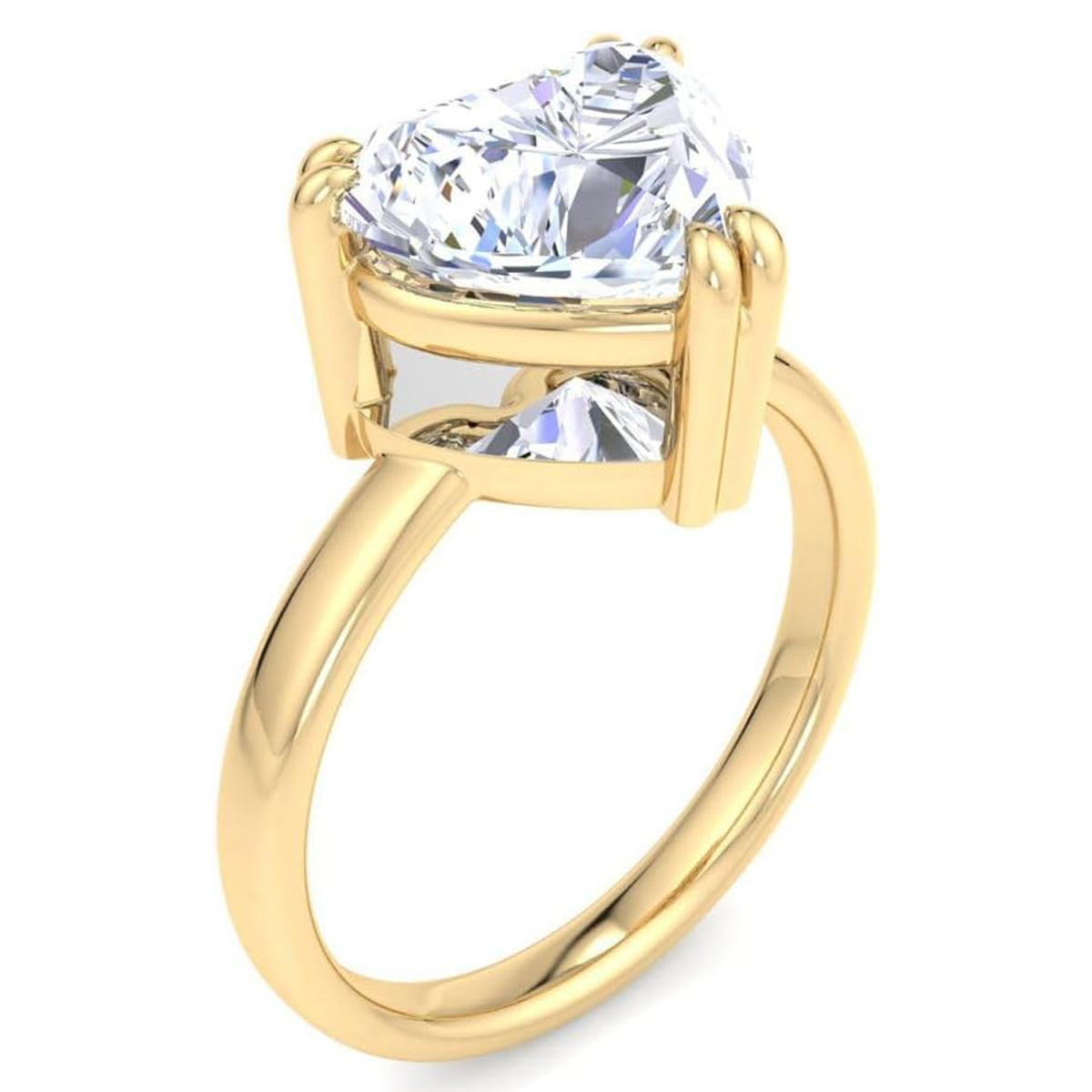 10K Gold 2ct Lab Created Diamond Heart Ring-2