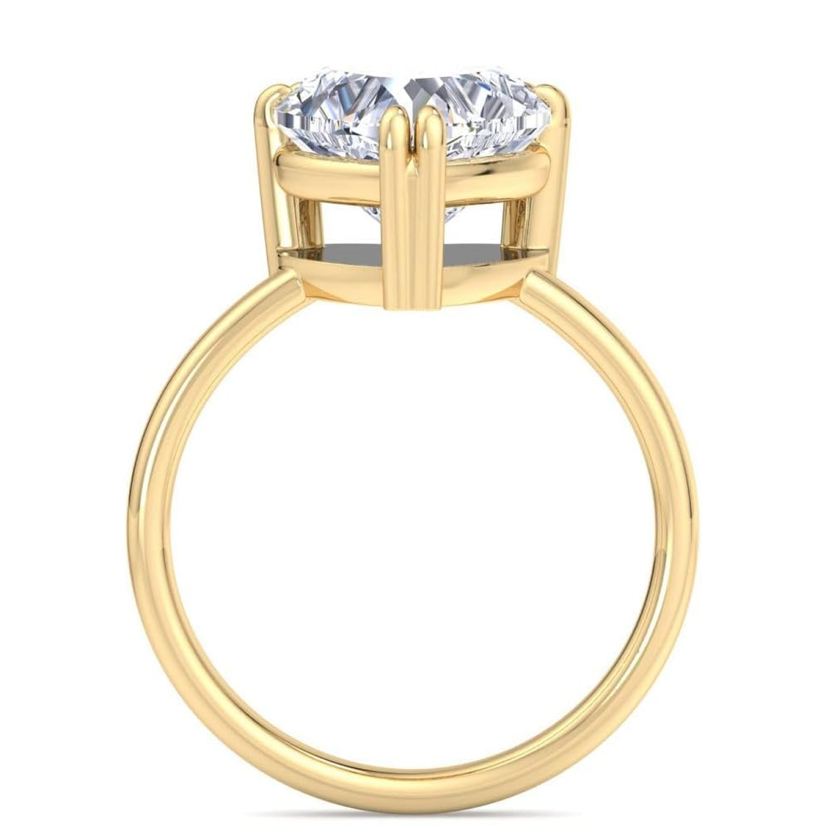 10K Gold 2ct Lab Created Diamond Heart Ring-3