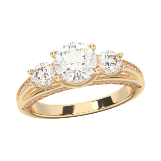 10K Gold 2 CT. T.W. Circular Lab Created Diamond Custom Engagement Ring D Color VVS1-VS1 Clarity 3EX IGI Certified-15