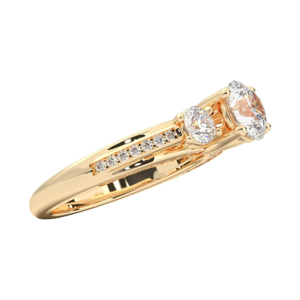 10K Gold 2 CT. T.W. Round Lab Created Diamond Custom Engagement Ring D Color VVS1-VS1 Clarity 3EX IGI Certified-2