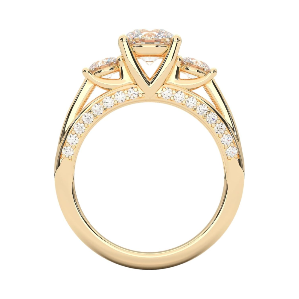 10K Gold 2 CT. T.W. Round Lab Created Diamond Custom Engagement Ring D Color VVS1-VS1 Clarity 3EX IGI Certified-3