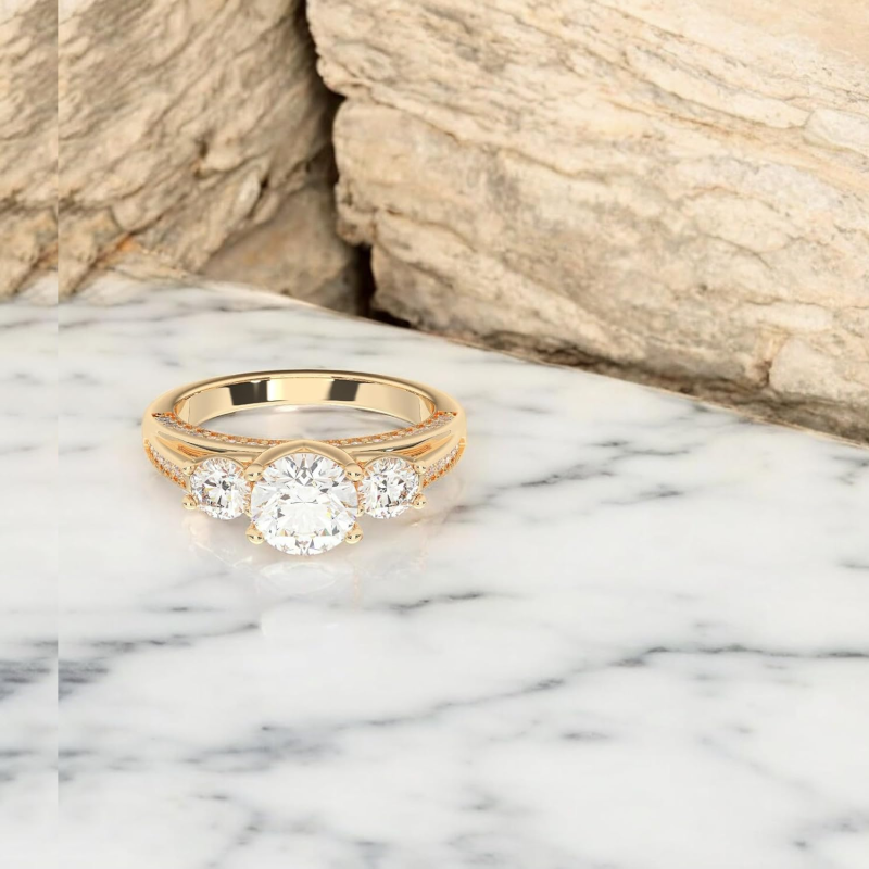 10K White Gold 2 CT. T.W. Round Lab Created Diamond Custom Engagement Ring D Color VVS1-VS1 Clarity 3EX IGI Certified-4