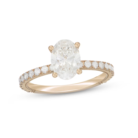 Bague de fiançailles pour couple en or 10 carats, diamant ovale de 1 à 3,5 ct, créé en laboratoire, couleur D, pureté VVS1, 3EX, certifiée IGI