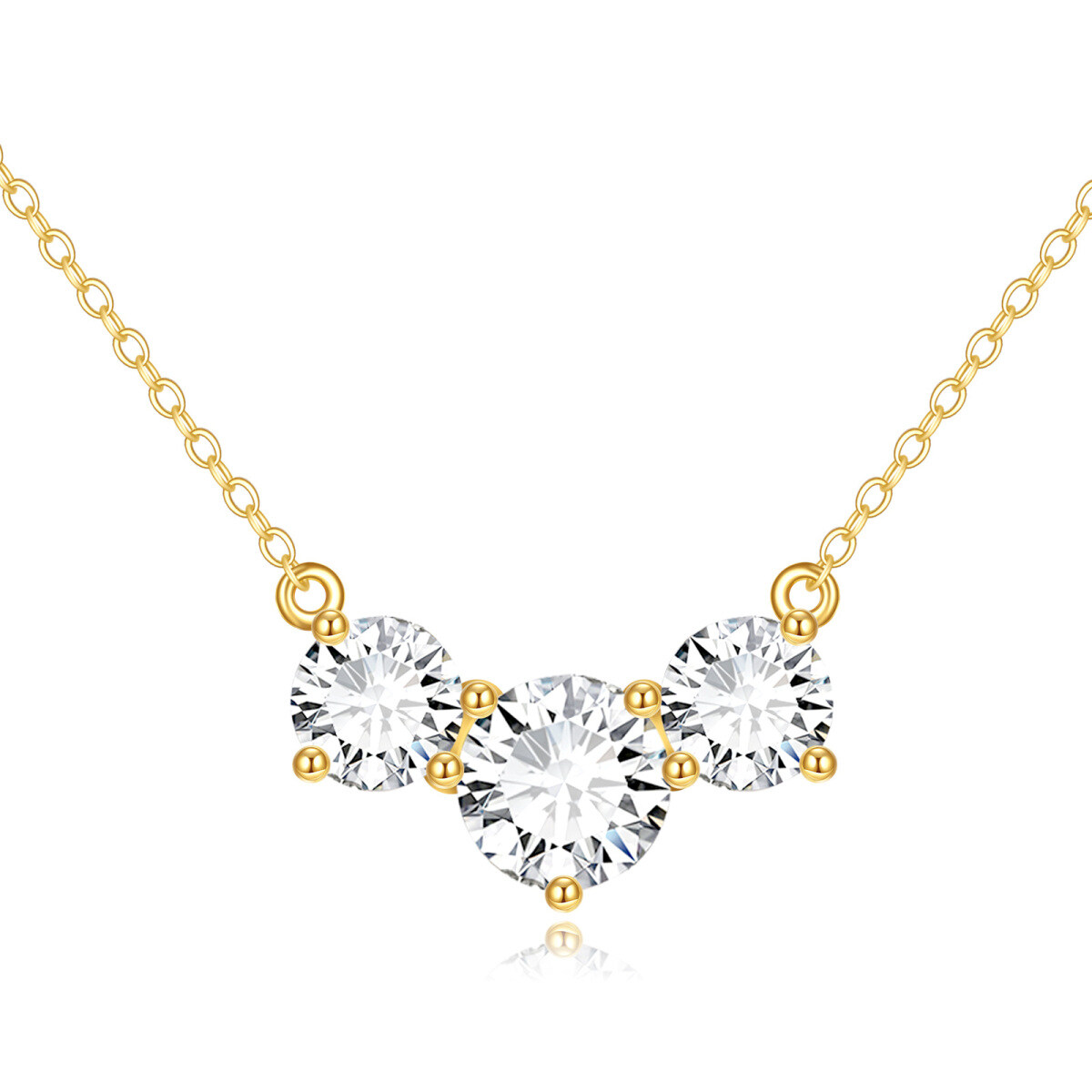 10K Gold 2CT Moissanite Pendant Necklace-1