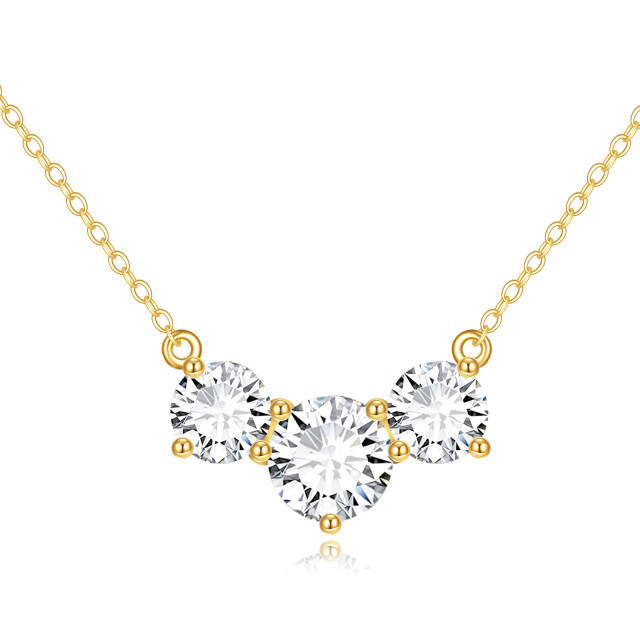 Naszyjnik z wisiorkiem Moissanite 14K Gold 2CT-1