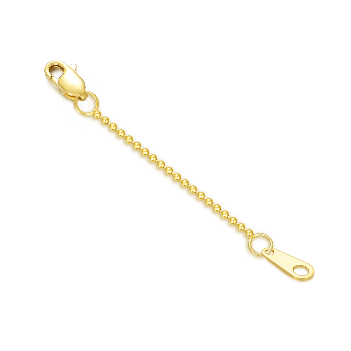 14K Gold 1.5 Inches Beaded Chain Extender For Necklace Bracelet-1