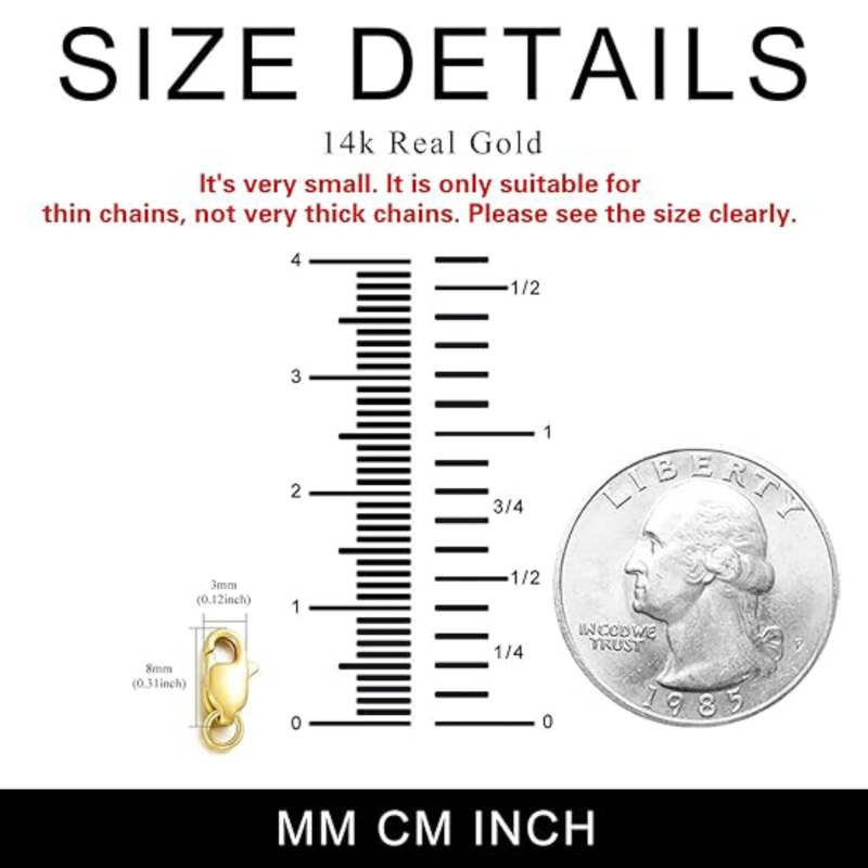 14K Gold 1,5 Zoll Perlenkettenverlängerung für Halskettenarmband-4