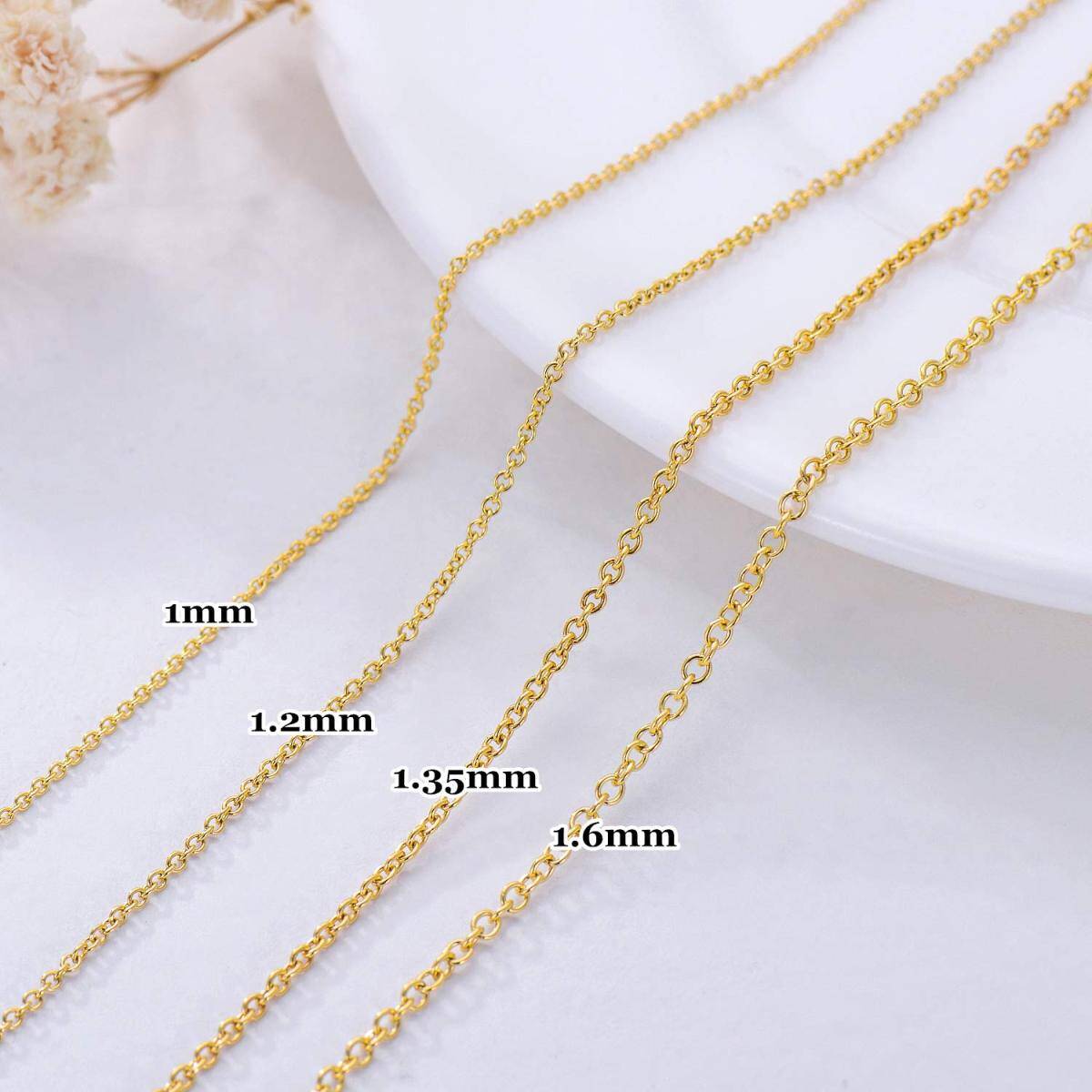 14K Gold 1.2mm Cable Chain Necklace-2