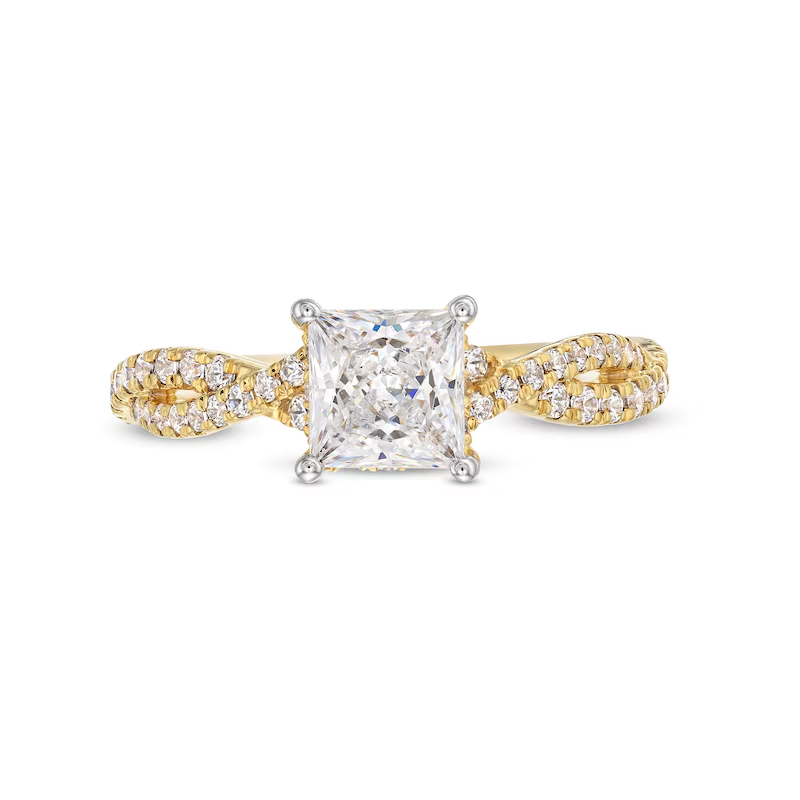 18K Gold 1 to 3.5 CT.T.W. Princess Cut Lab Created Diamond Custom Engagement Ring D Color 3EX IGI Certified-4