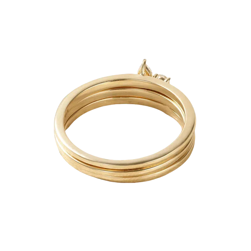 10K Rose Gold 0.6 CT. T.W. Oval Princess Pear Lab Created Diamond Custom Wedding Ring 3EX-3