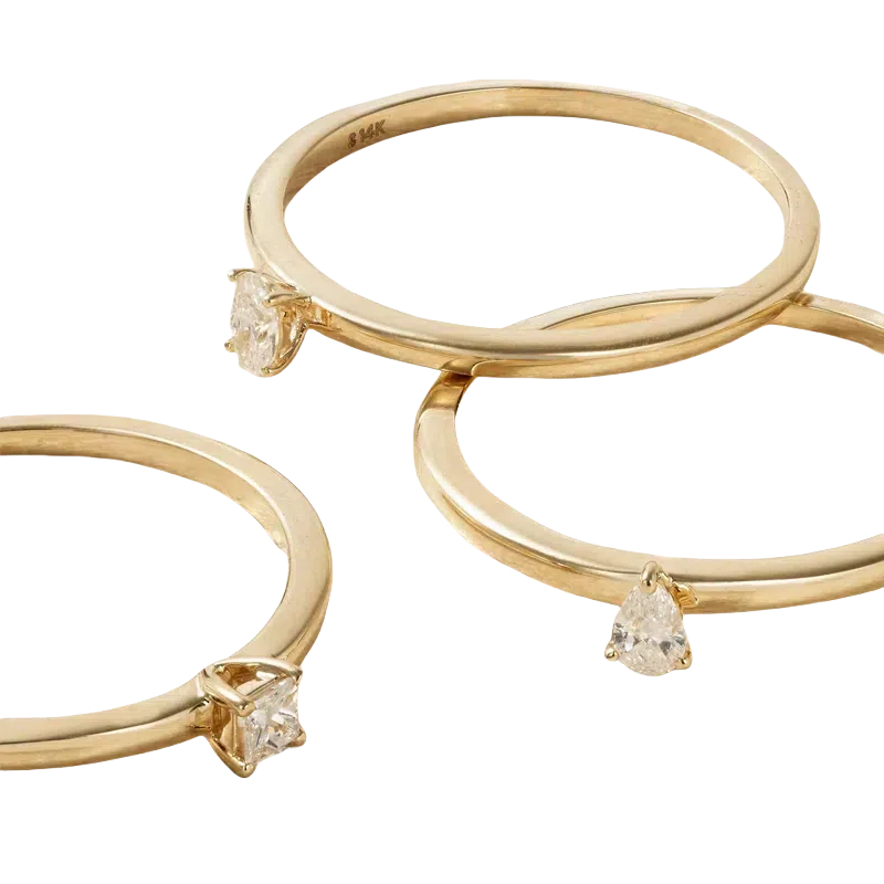 10 Karat Roségold 0,6 Karat T.W. Ovaler Princess Pear Lab Created Diamond Custom Ehering 3EX-4