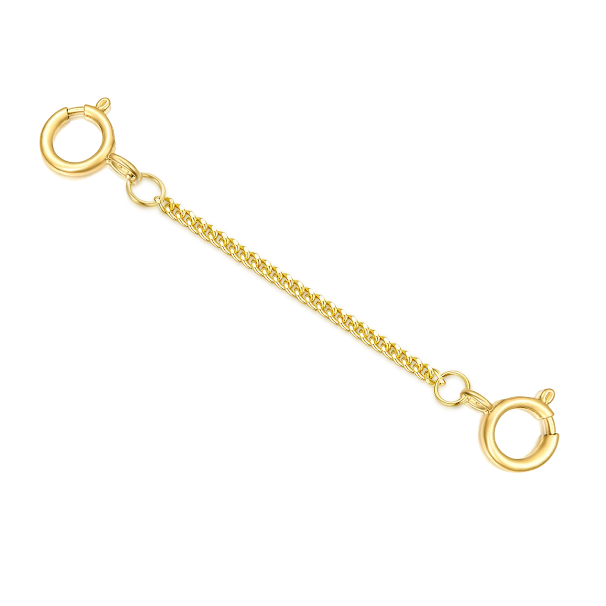 14K Gold 1.35Mm 3Inch Curb Link Chain Extender Chain-1