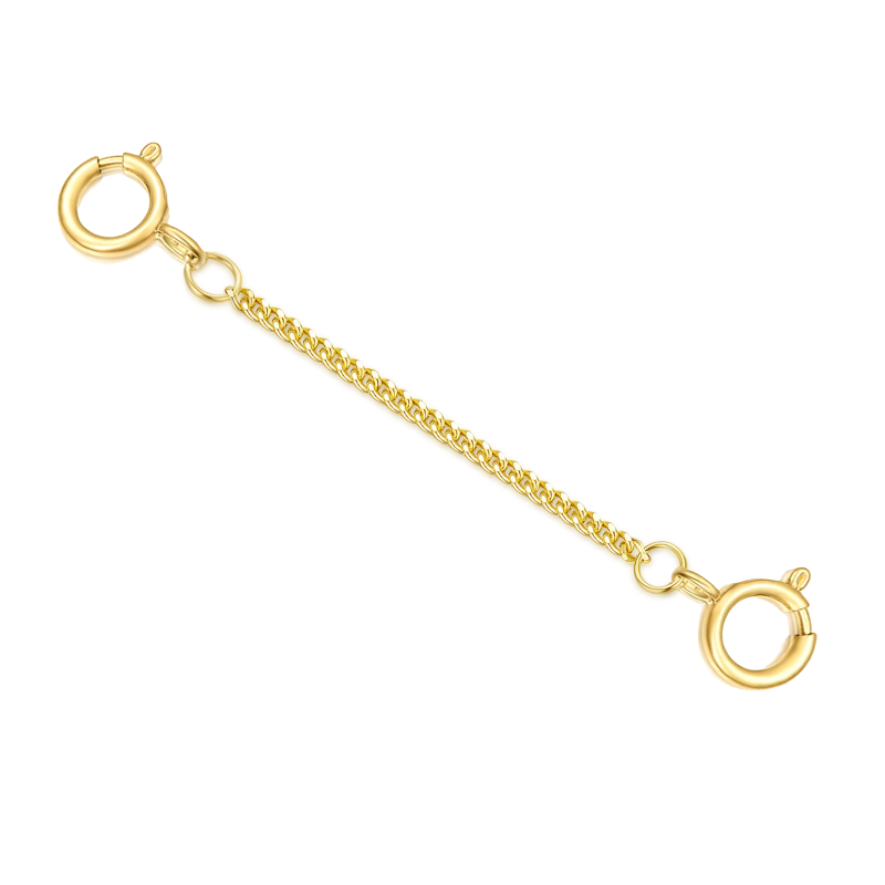 10K Gold 1.35Mm 3Inch Curb Link Chain Extender Chain-8