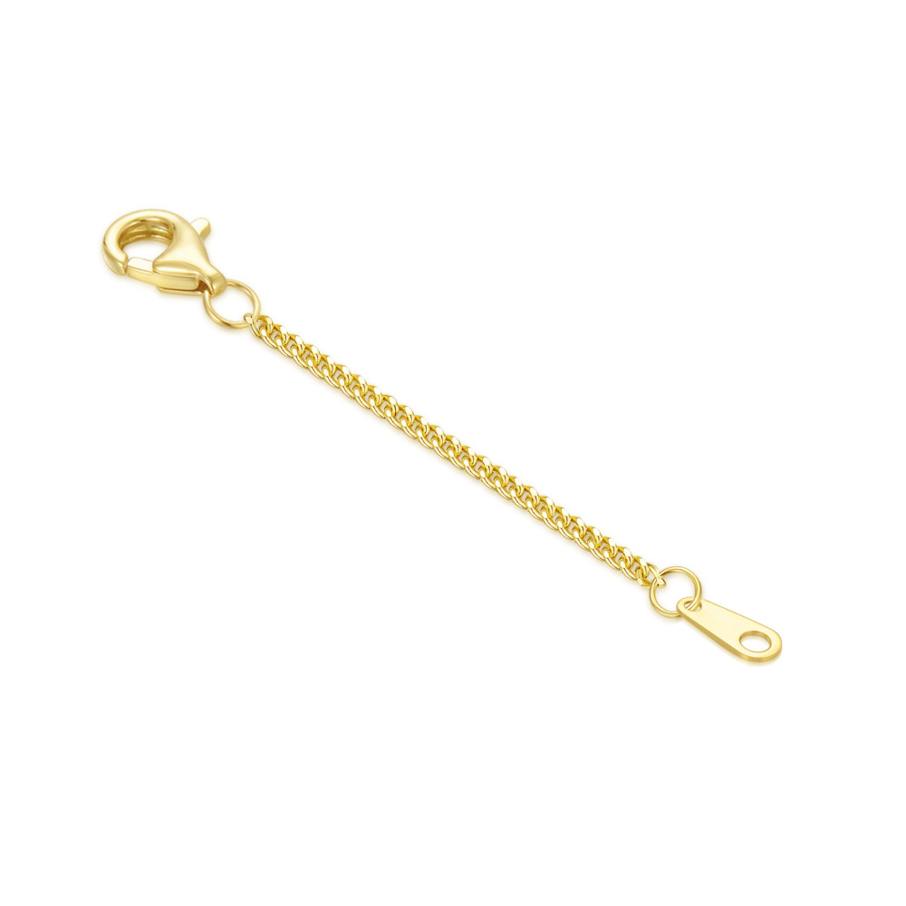 10K Gold 1.35Mm Curb Link Chain With Lobster Clasp Extender Chain 1.5Inch For Women-1