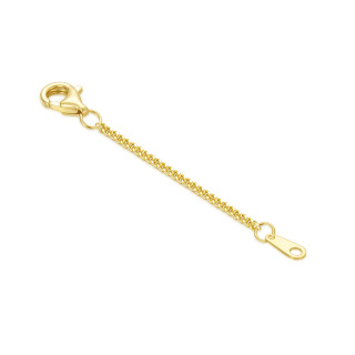 10K Gold 1.35Mm Curb Link Chain With Lobster Clasp Extender Chain 1.5Inch For Women-18