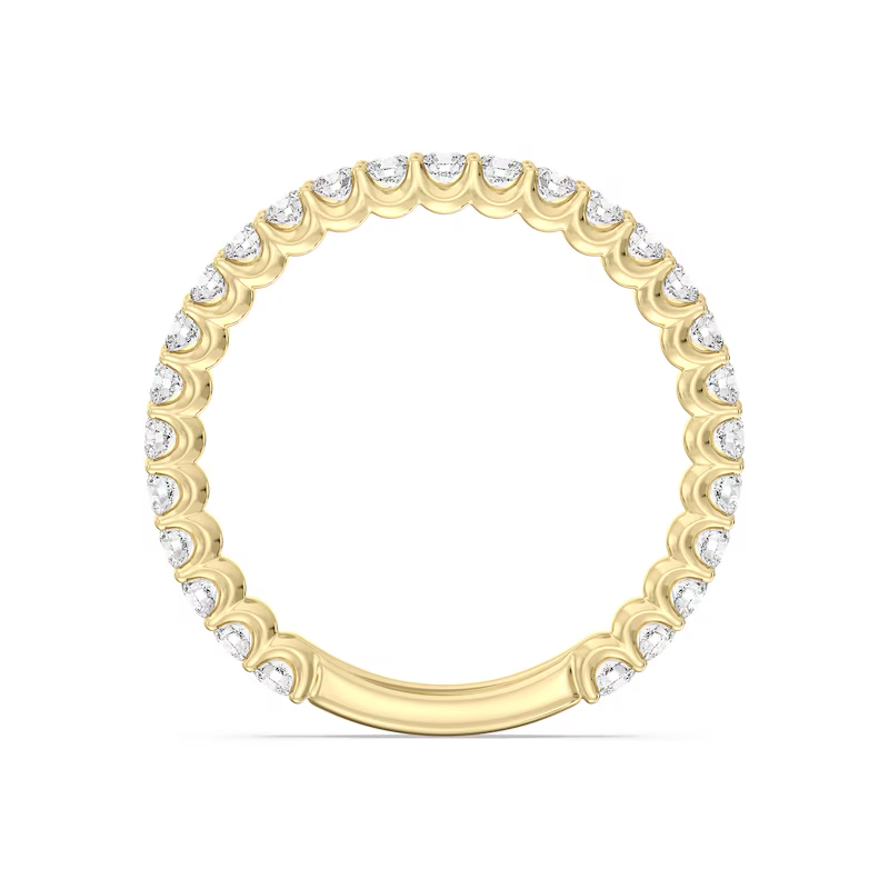 Anel de casamento personalizado em ouro branco de 10 quilates com diamante redondo criado em laboratório, cor D, pureza VVS1-VS1, 3EX.-3