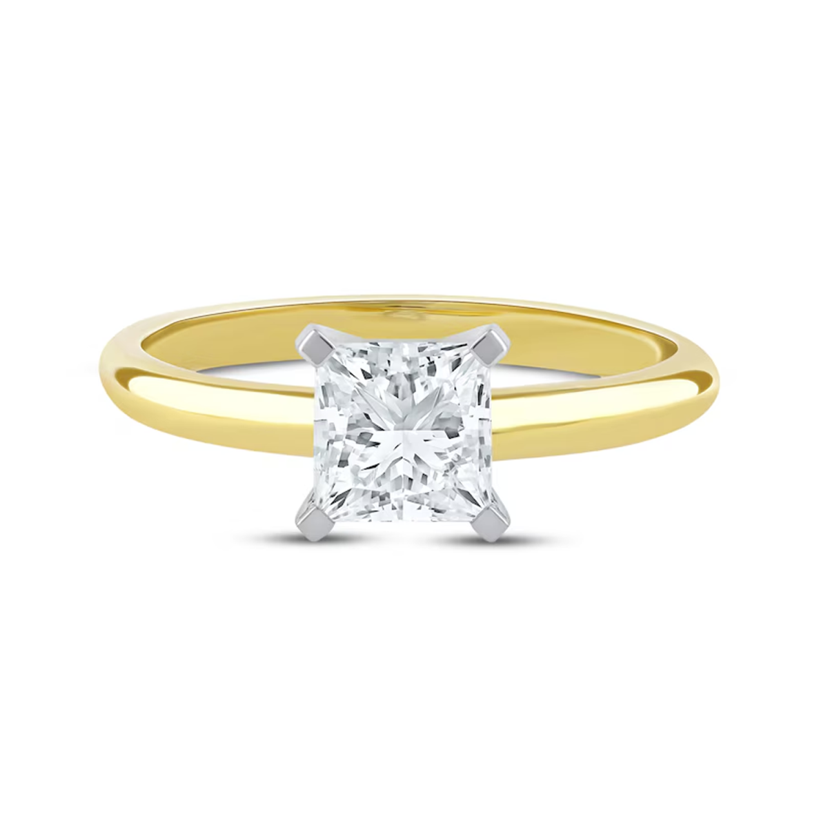 14K Gold 1-1/4 ct Lab erstellter Diamant Verlobungsring mit personalisierter Gravur-1