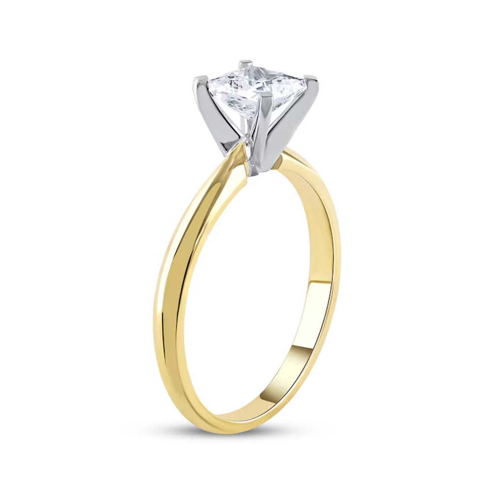 10K Gold 0.5 to 3 CT. T.W. Princess Cut Lab Created Diamond Custom Engagement Ring VVS1-VS1 Clarity 3EX IGI Certified-2