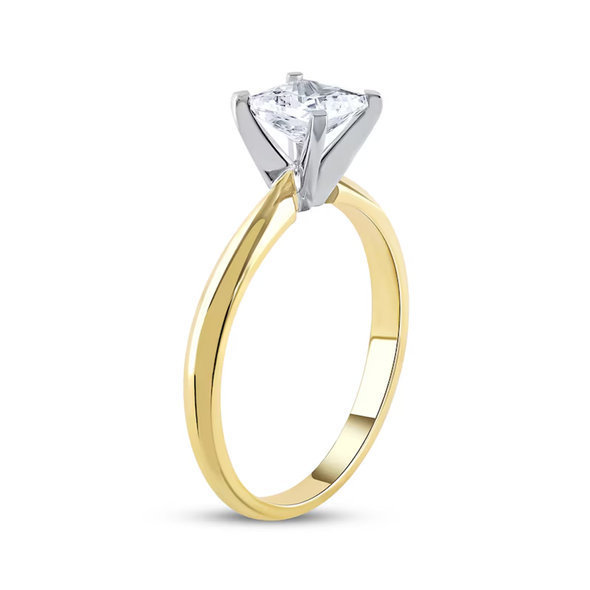 14K Gold 1-1/4 ct Lab erstellter Diamant Verlobungsring mit personalisierter Gravur-2