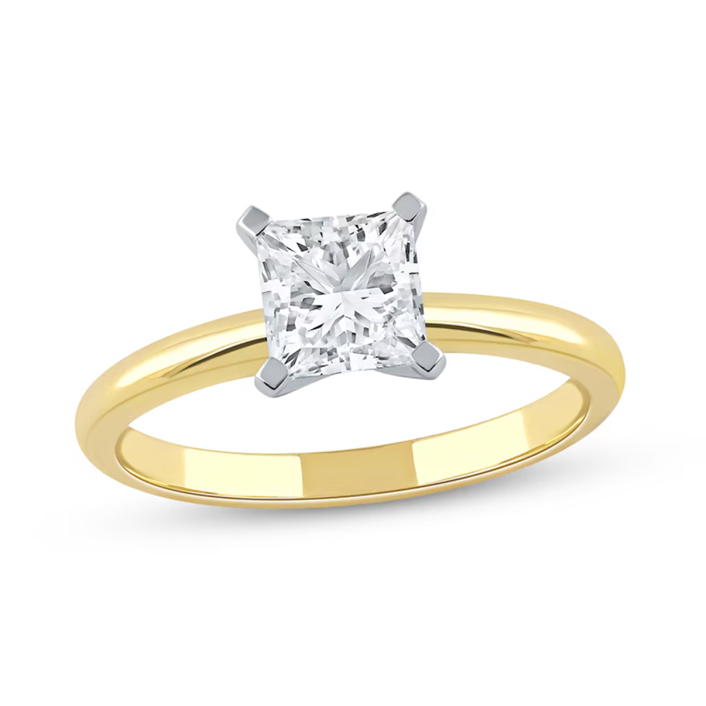 10K Gold 0.5 to 3 CT. T.W. Princess Cut Lab Created Diamond Custom Engagement Ring VVS1-VS1 Clarity 3EX IGI Certified-3