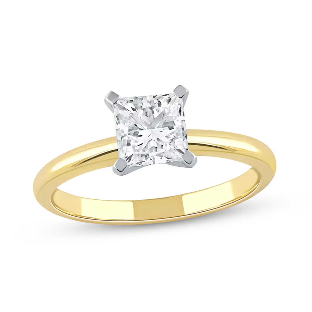 14K Gold 1-1/4 ct Lab erstellter Diamant Verlobungsring mit personalisierter Gravur-3